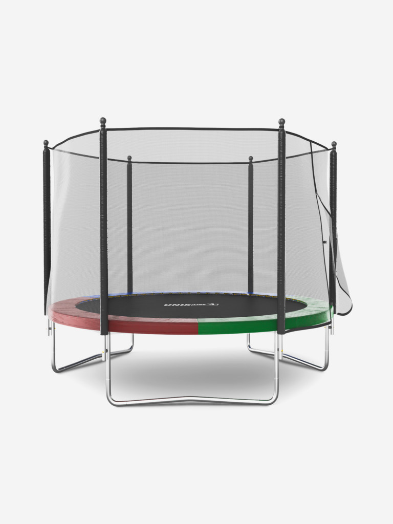 Батут каркасный UNIX Line Simple 10 ft Color с внешней защитной сеткой, общий диаметр 305 см, до 140 кг