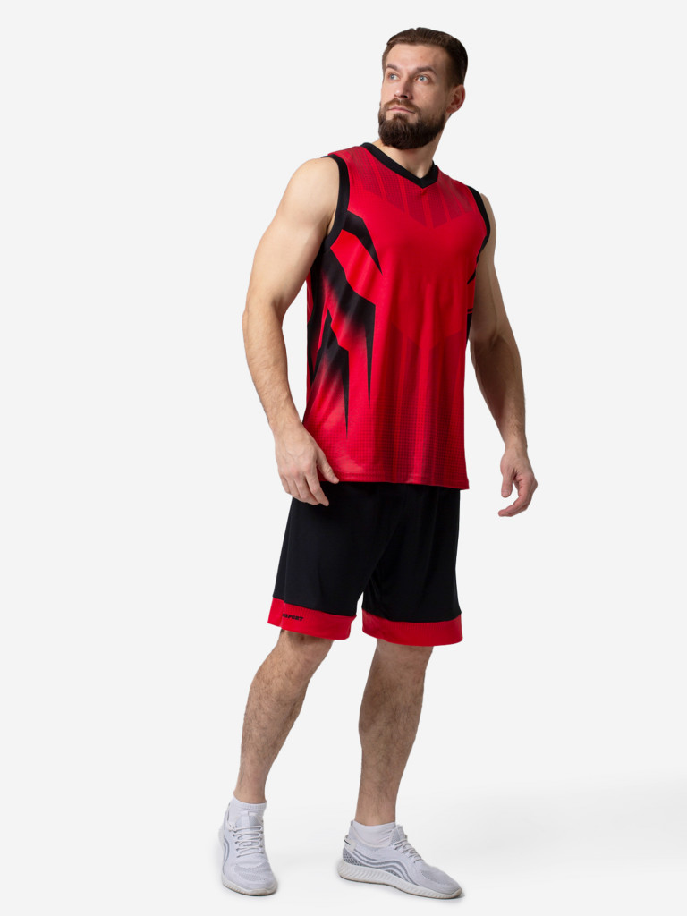 Баскетбольная форма комплект футболка с шортами CROSSSPORT Бфкм-010 красный