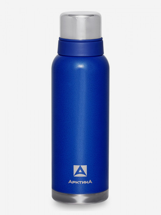 Термос с узким горлом и глухой пробкой, 2 накручивающиеся чашки в комплекте. Молотковая эмаль на корпусе дополнительно защищает термос от сколов и царапин. Объем 1,2 л.