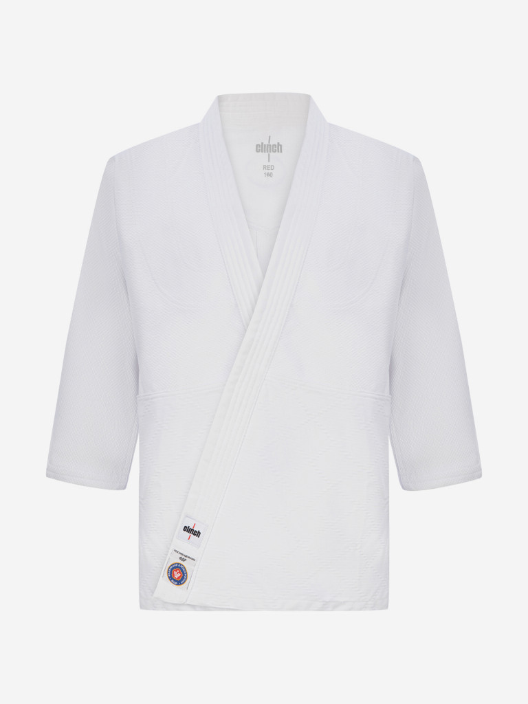 Кимоно для дзюдо подростковое Clinch Judo Red FDR белое