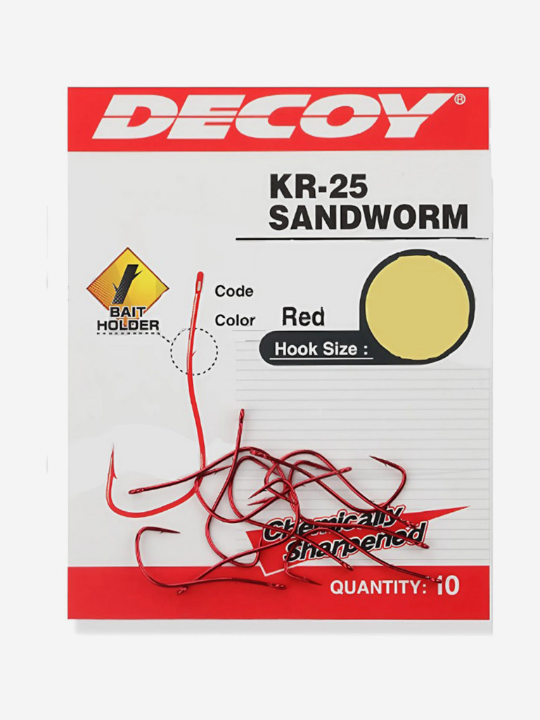 Крючок одинарный Decoy KR-25 #10 SANDWORM (в упаковке 10 штук)