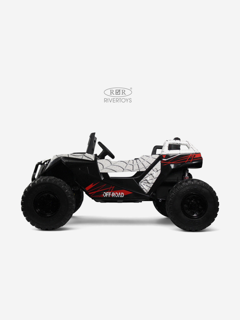 Детский электромобиль RIVERTOYS A707AA LUX NEW 4WD белый спайдер