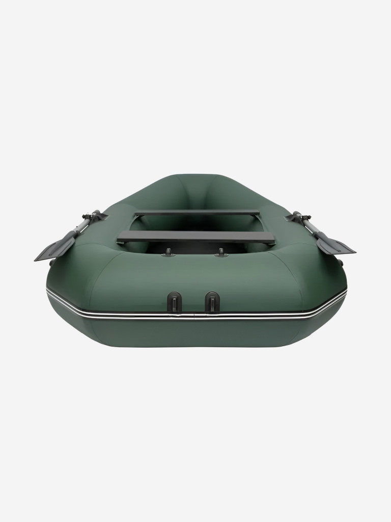 Лодка ПВХ надувная под мотор YUKONA 260 GT двухместная для рыбалки гребная зеленая