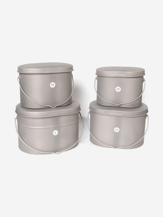 Набор низких котелков 4 шт.2,2;3,3;4,5;6л без ручек титан Роза ветров