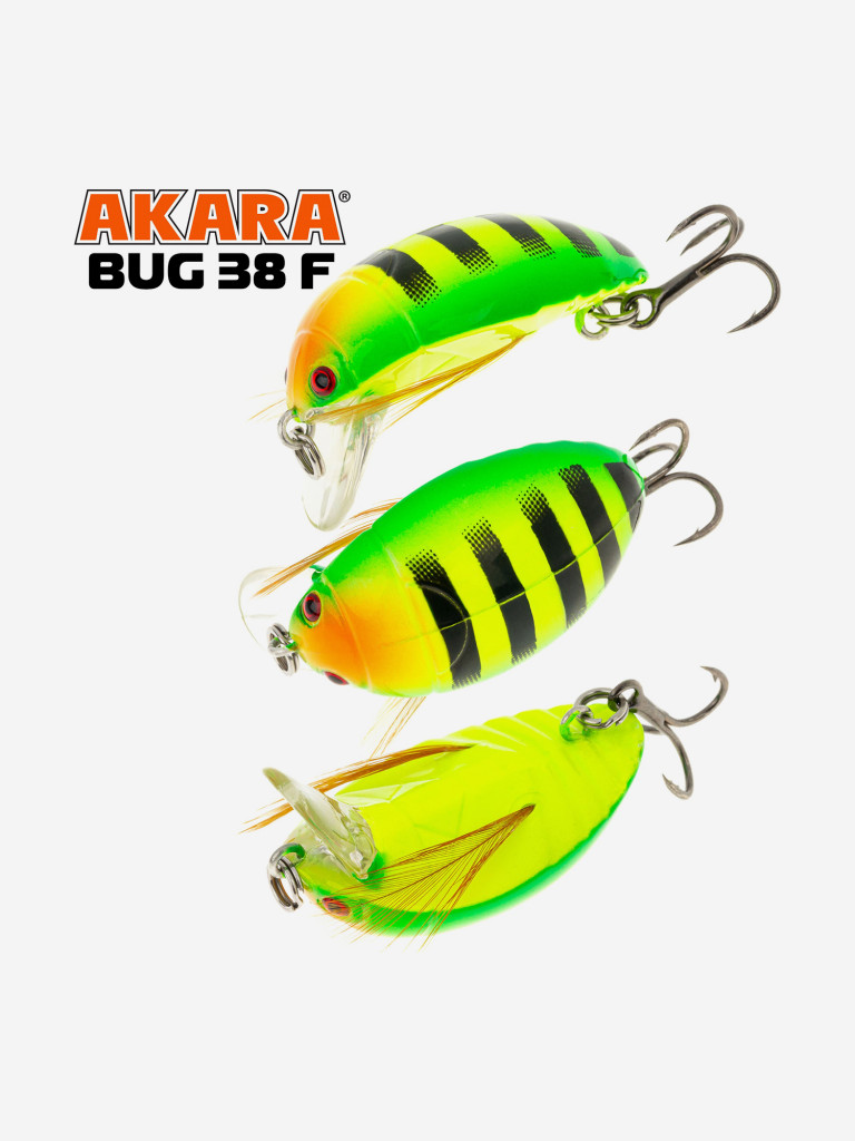 Воблер Akara Bug 38F кренк плавающий жук на голавля, язя, форель 4гр 3