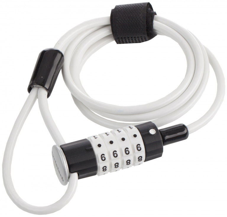 Замок велосипедный кодовый Cyclotech белый цвет — купить за 149 руб. со ...