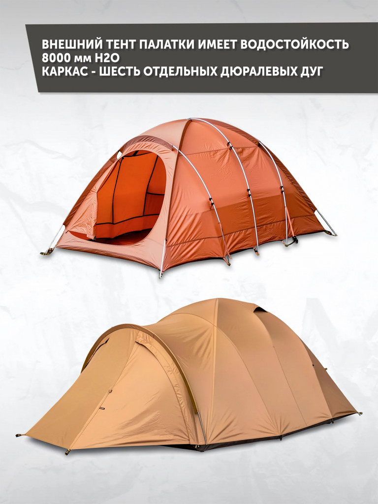 Палатка Talberg FANTOM 2-3 PRO трехместная туристическая экстремальная, алюминиевый каркас, двухслойная