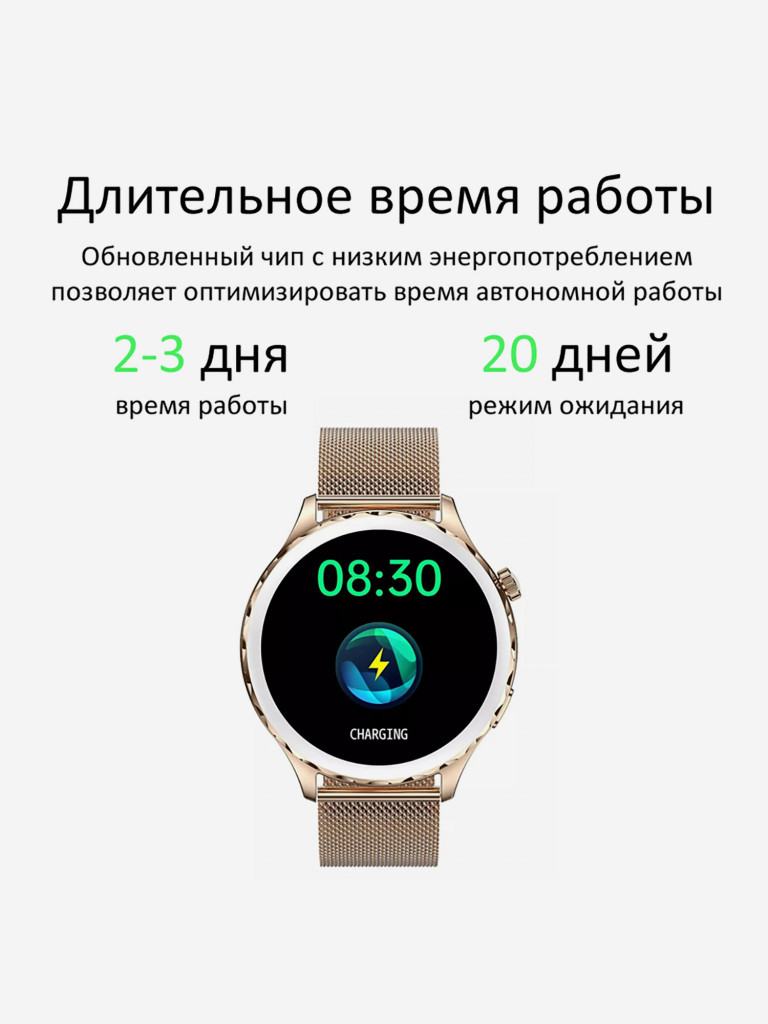Смарт-часы CheckME Smart CMSAK43GG с хронографом, шагомером, измерением кислорода в крови, фитнес-трекером