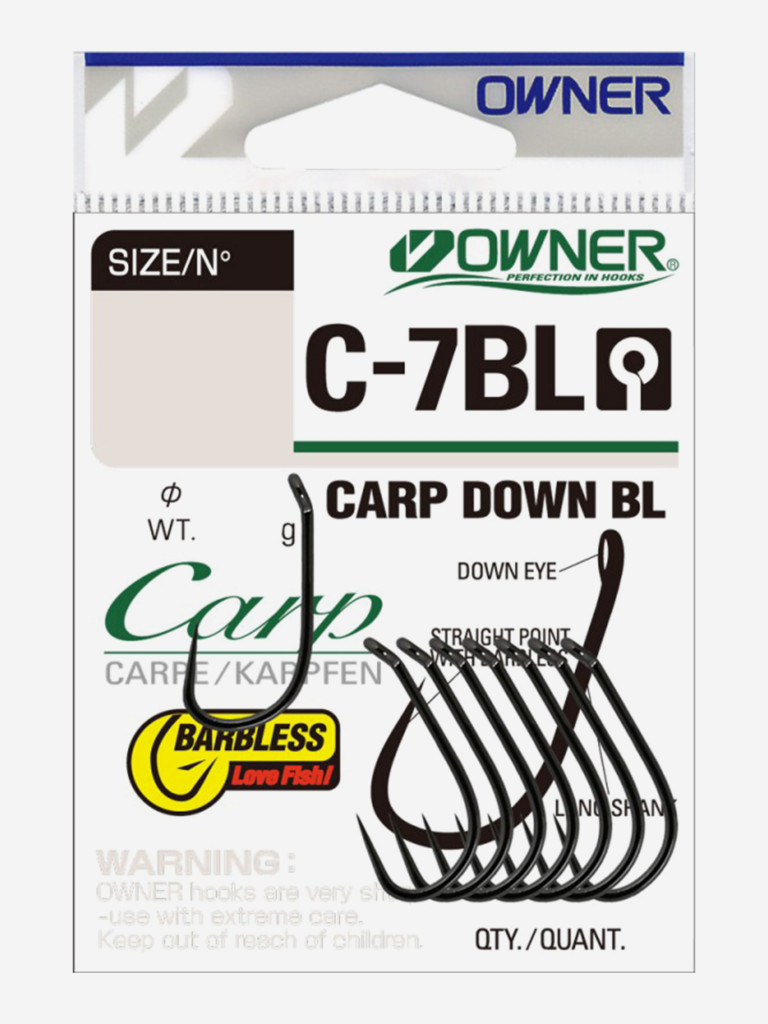 Крючок OWNER Carp Down Barbless BC №6 8шт