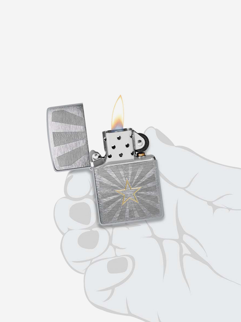 Зажигалка Zippo Star Design Brushed Chrome