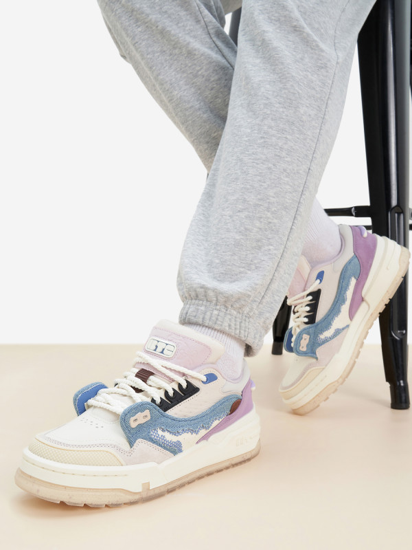 Кеды женские Li-Ning Btc Mega арт. AGCU004-3F белый/голубой/светло-фиолетовый цвет — купить за 5999 руб. со скидкой 50 %, отзывы в интернет-магазине Спортмастер