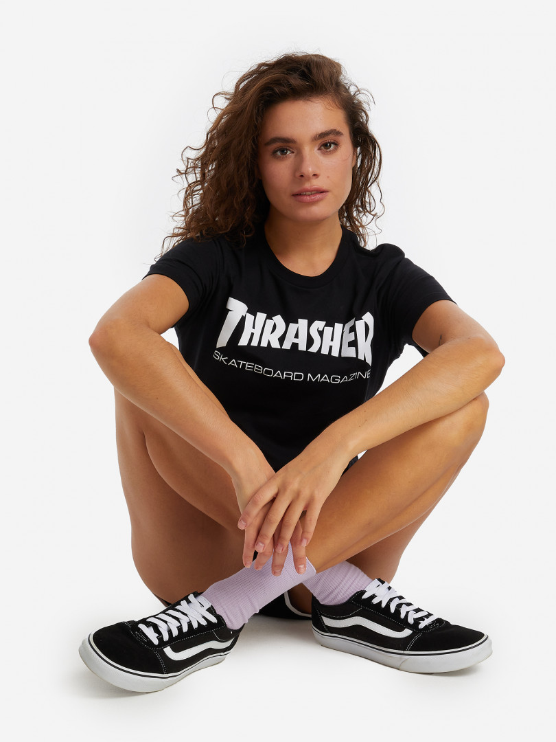 фото Футболка женская thrasher skate mag, черный