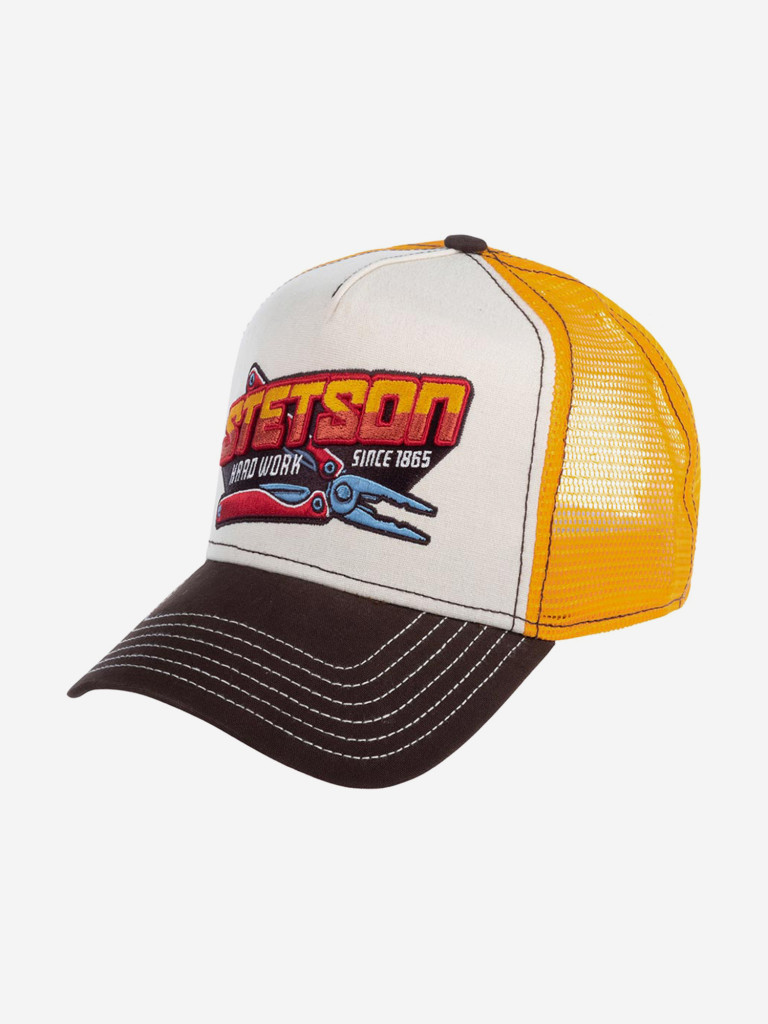 Бейсболка с сеточкой STETSON 7751188 TRUCKER CAP HARD WORK (коричневый)