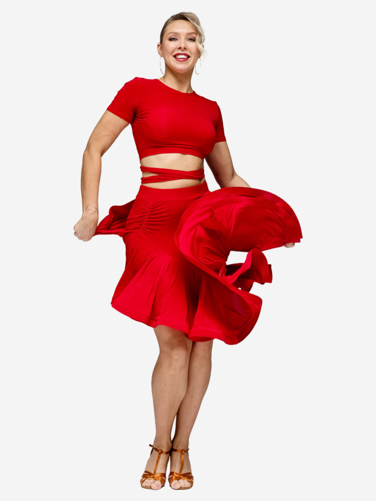 Юбка спортивная для бальных танцев GEORGIA RED