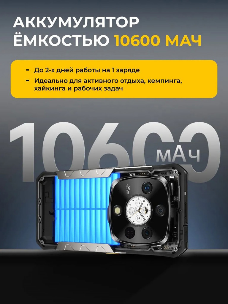 Смартфон Ulefone Armor 28 Pro 16+512 Black, 6.67”, FHD+, 1.04” 340x340, MTK7300, And15, 50+50+64, 50, 10600mAh, 4G, uSmart