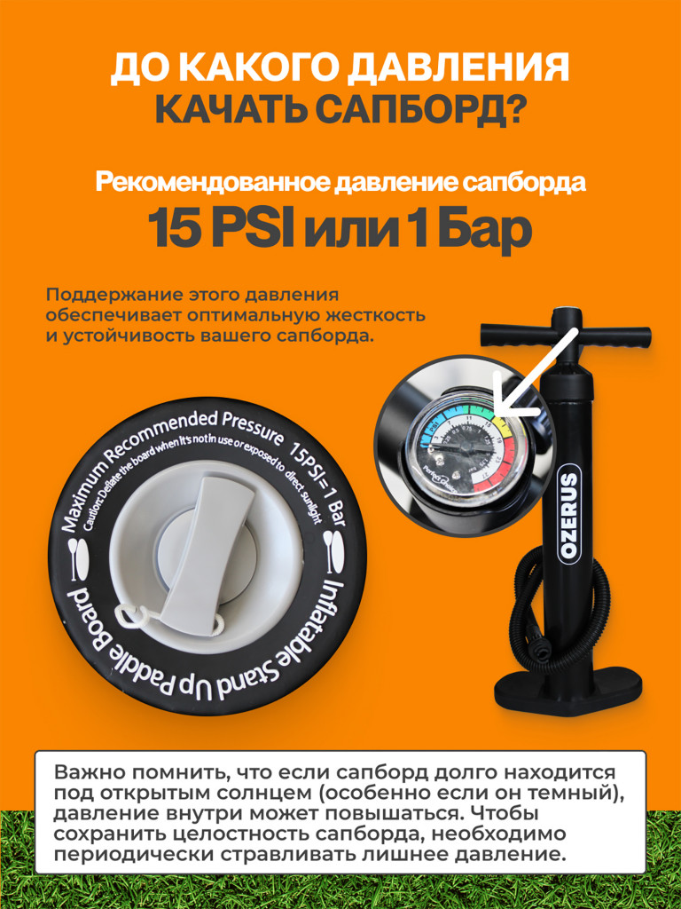 Сапборд надувной двухслойный OZERUS серия PRO 11.5'