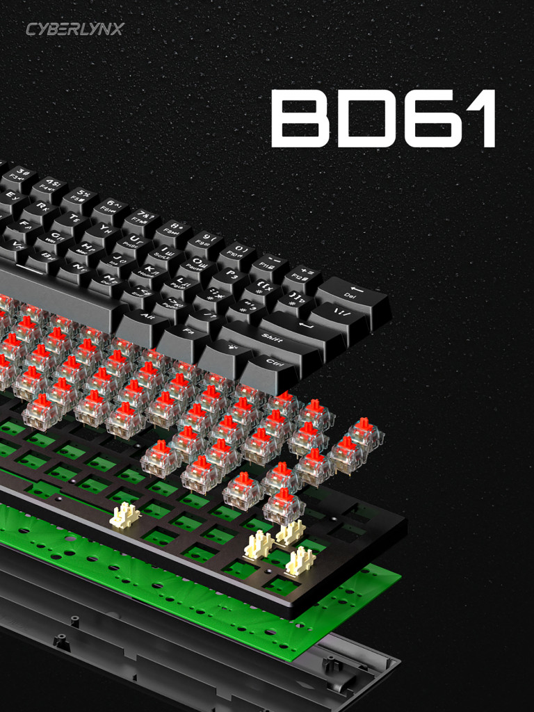 Игровая клавиатура CyberLynx BD61 (черный/прозрачный)