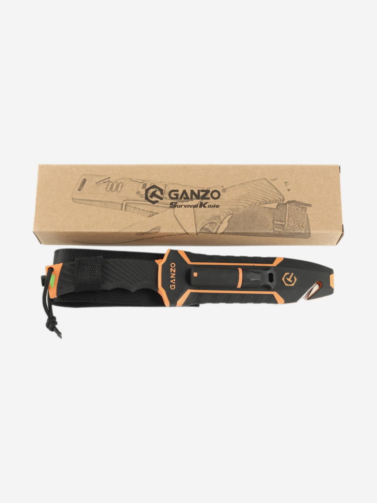 Нож туристический Ganzo G8012-OR с паракордом, G8012V2-OR