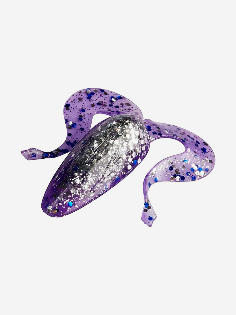 Мягкая приманка лягушка Helios Frog, 2,56" / 6,5 см, Silver Sparkles & Fio, 100 штук (HS-21-036-N)