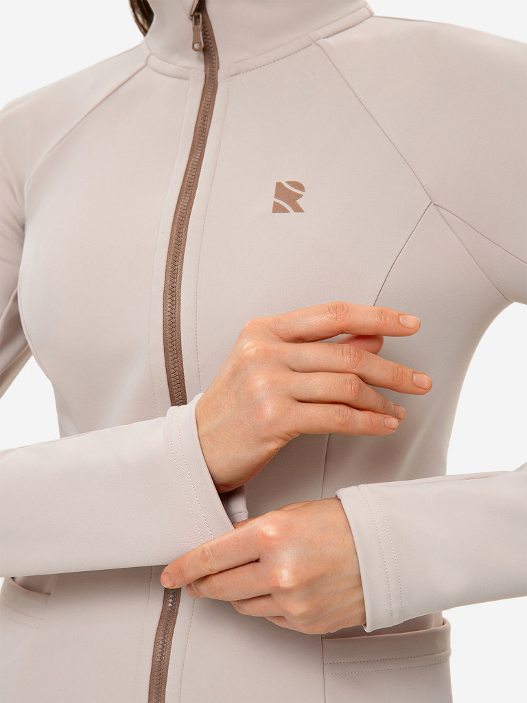 Лонгслив женский RAQUETA SPORT на молнии Slim Fit, Beige