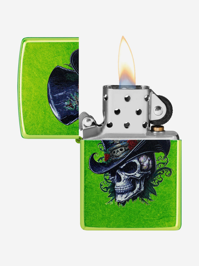 Зажигалка бензиновая ветроустойчивая Zippo Steampunk Skeleton Lurid