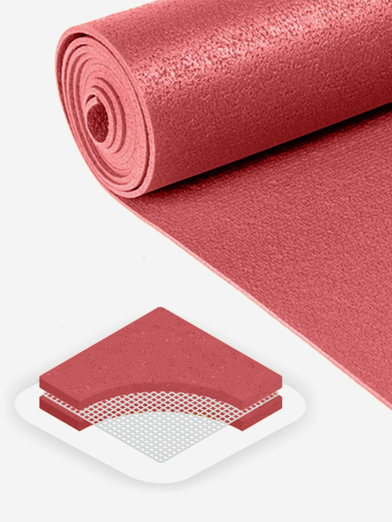 ЛЁГКИЙ коврик для йоги фитнеса Kailash Кайлаш, бордовый, 220 x 60 х 0,3 см, прочный и нескользящий из Германии, Bodhi Бодхи