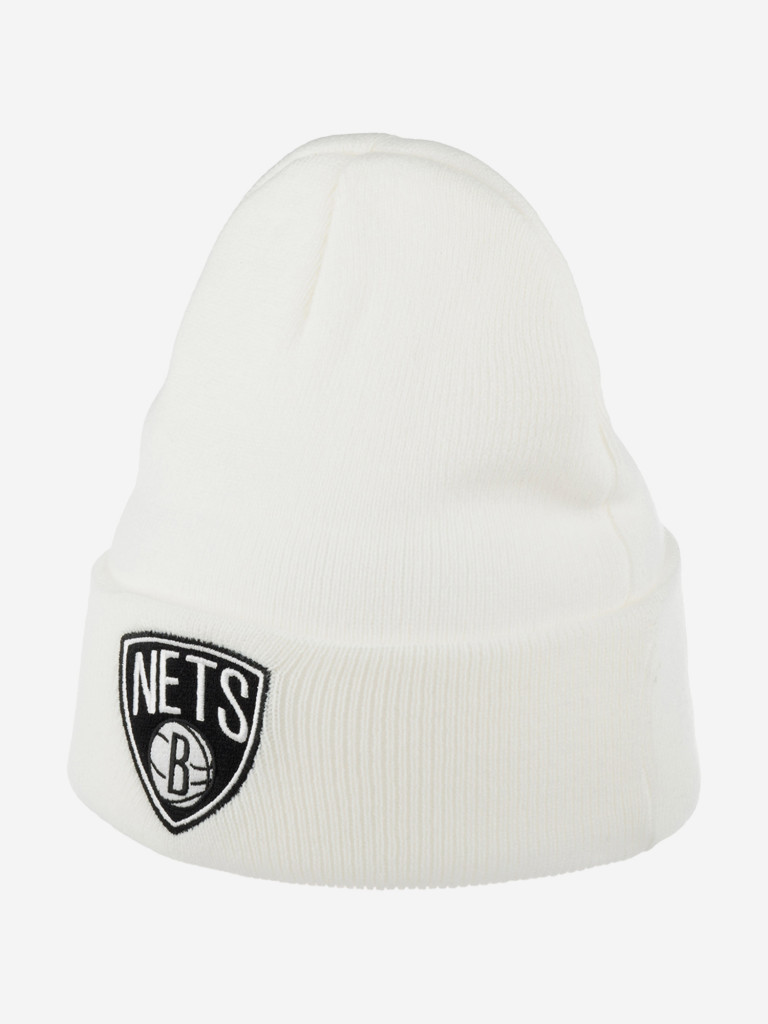 Шапка с отворотом MITCHELL NESS EU175-TEAMTALK-WHT Brooklyn Nets NBA (белый)