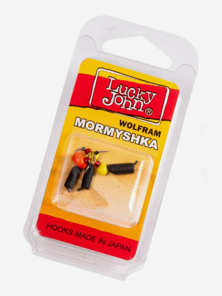 Мормышки вольфрамовые Lucky John с петелькой 3шт набор СТОЛБИК безнасадочный блистер