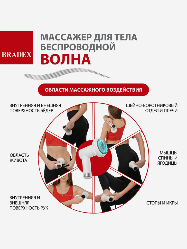 Массажер для тела беспроводной ВОЛНА, белый