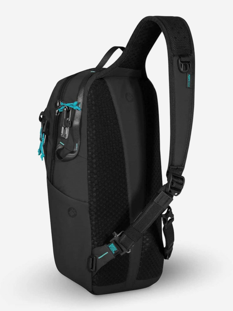 Сумка слинг антивор Pacsafe ECO 12L sling backpack, черный ECONYL, 12 л.