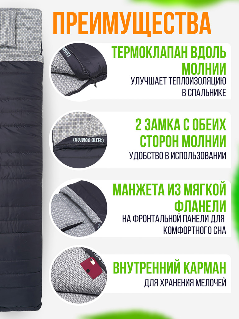 Cпальник-одеяло повышенной комфортности Trek Planet Celtic Comfort