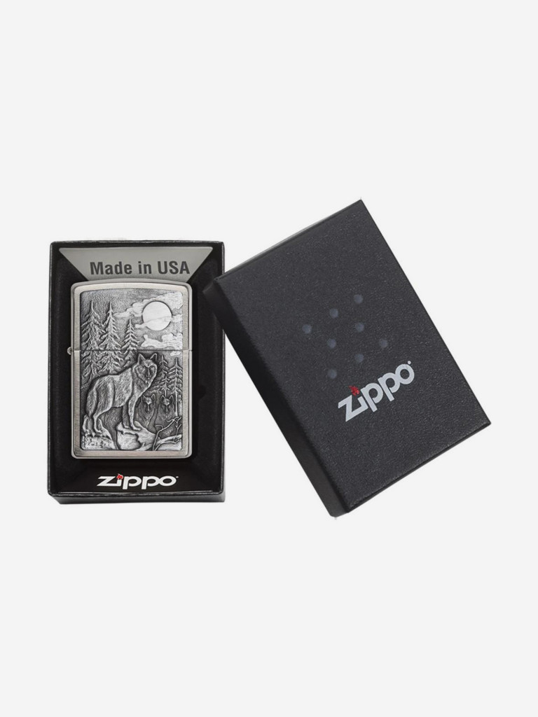 Зажигалка Zippo 20855 Classic Timberwolves Brushed Chrome, серебристая