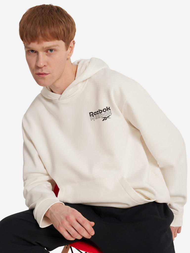 Худи мужская Reebok Ri Brand Proud Hoodie белый цвет — купить за 4899 руб.  со скидкой 30 %, отзывы в интернет-магазине Спортмастер