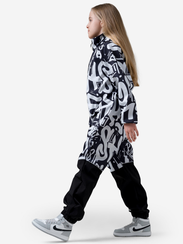 Демисезонный комбинезон для детей Sherysheff В19051ФЧ Принт SH Черно-белый