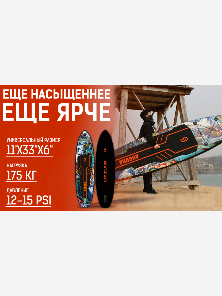Надувная SUP-доска SKATINGER AURORA 01, 11' 335*83*15 см сапборд