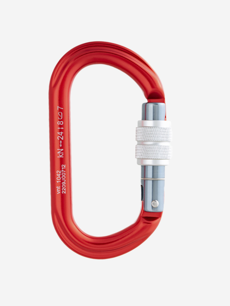 Карабин "Овал" с муфтой красный