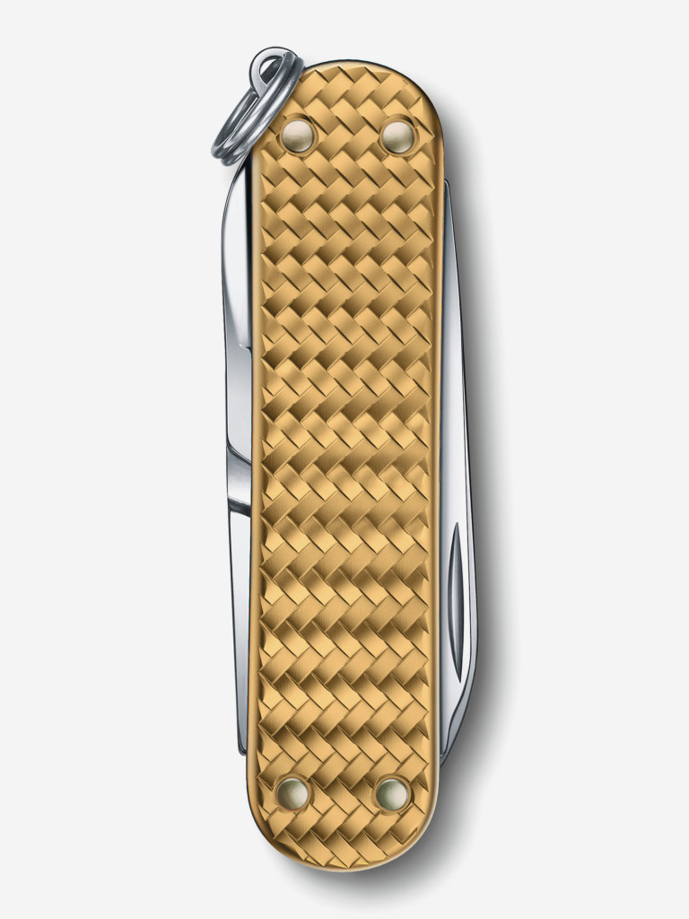 Нож-брелок VICTORINOX Classic SD Precious Alox "Brass Gold", 58 мм, 5 функций, золотистый