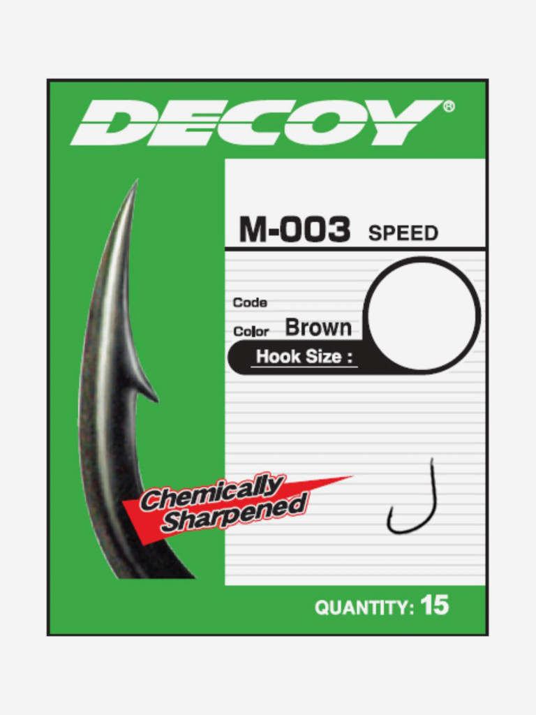 Крючок одинарный Decoy M-003 SPEED #12 (в упаковке 15 штук)