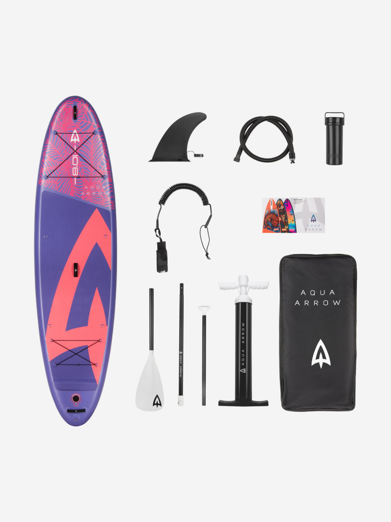 Сап доска надувная Aqua Arrow 10.8 ART Purple Leaf 329х86х15см с полным комплектом