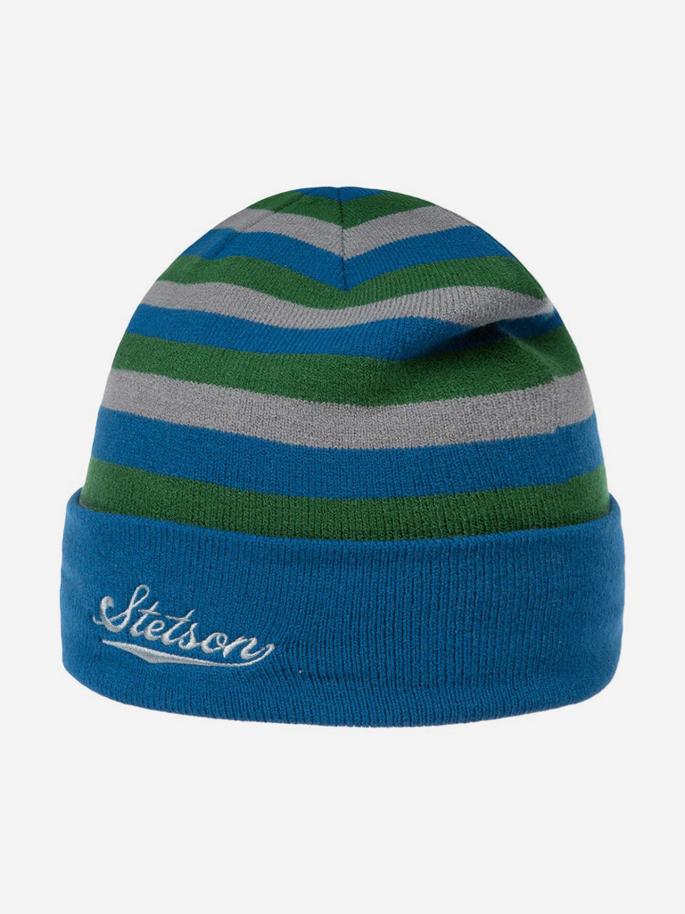 Шапка с отворотом STETSON 8599120 BEANIE STRIPES (синий)