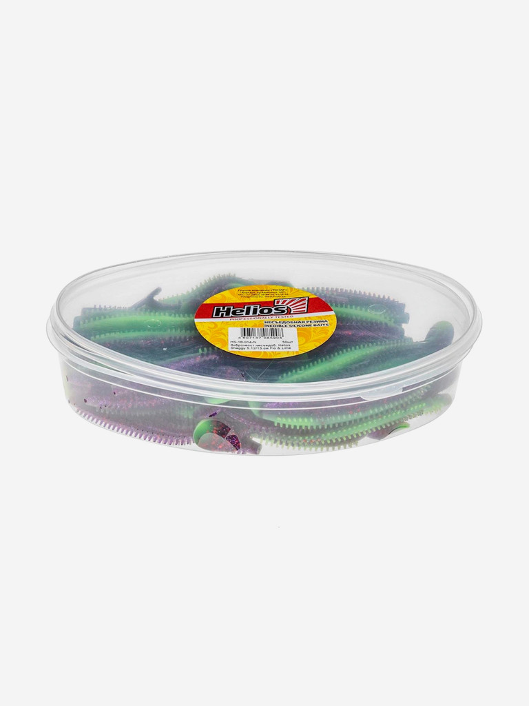 Мягкая приманка Helios Shaggy, 5,12'' / 13 см, Fio & Lime, 50 шт (HS-18-014-N)