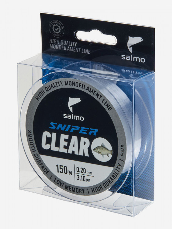 Леска рыболовная Salmo Sniper Clear монофильная на карася длина 150 м, диаметр 0,20 мм