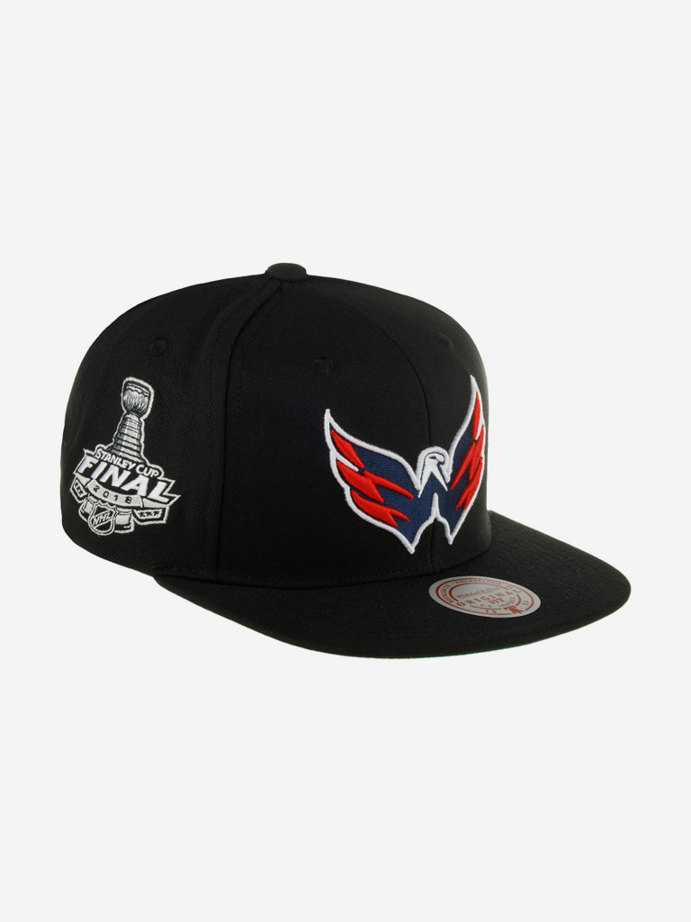 Бейсболка с прямым козырьком MITCHELL NESS HHSS6743-WCAYYPPPBLCK Washington Capitals NHL (черный)