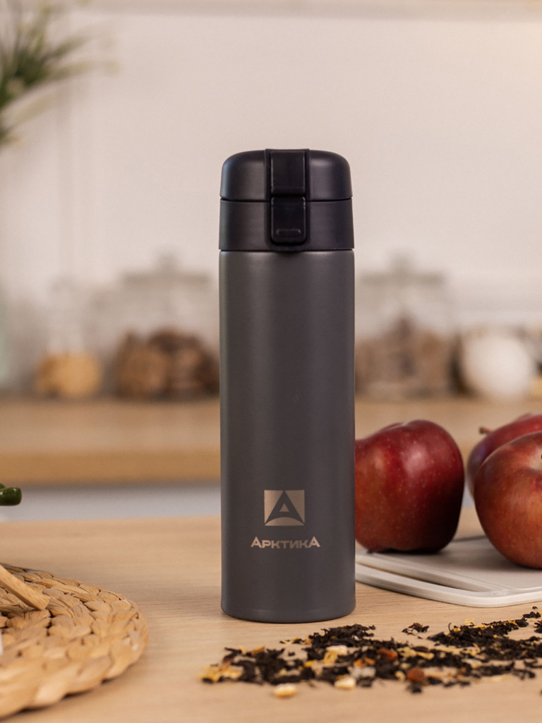 Термокружка вакуумная Арктика, 470 мл, со съемным ситечком, графит