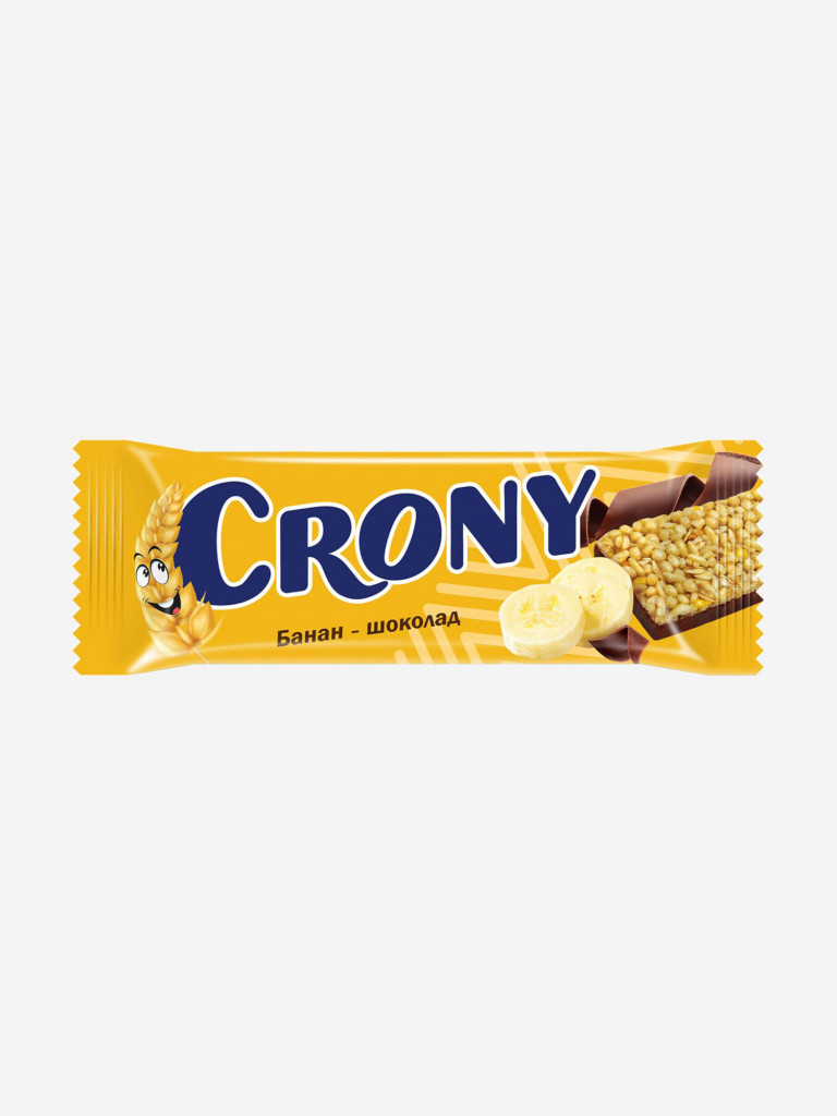 Батончик мюсли CRONY Банан и шоколад. Упаковка 12шт. по 50г.