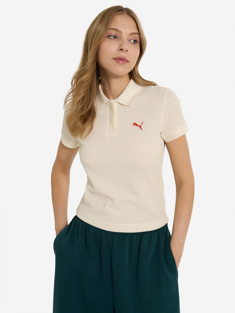фото Поло женское puma premium ess, бежевый