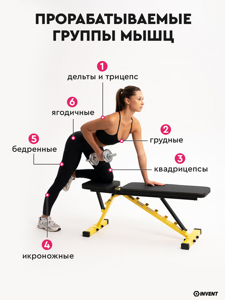 Скамья для жима складная спортивная регулируемая