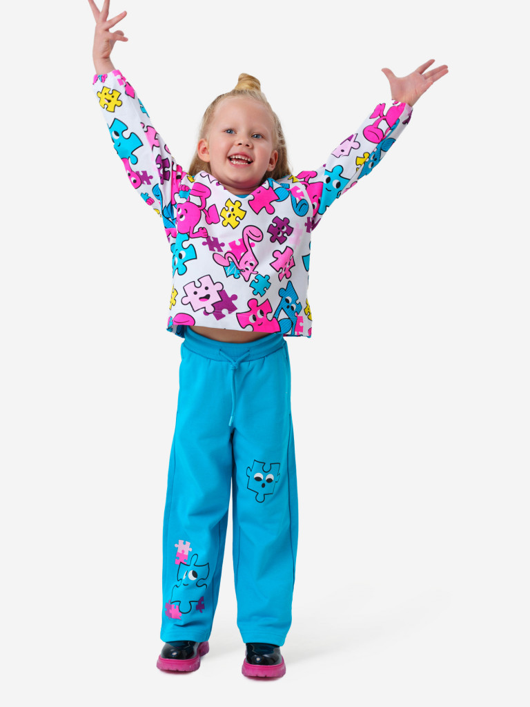 Комплект для девочки: толстовка, брюки PlayToday