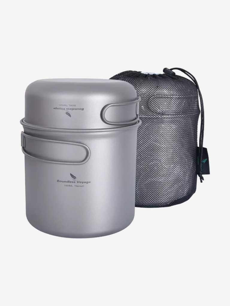 Котелок Boundless Voyage титановый, 1500 и 500 мл