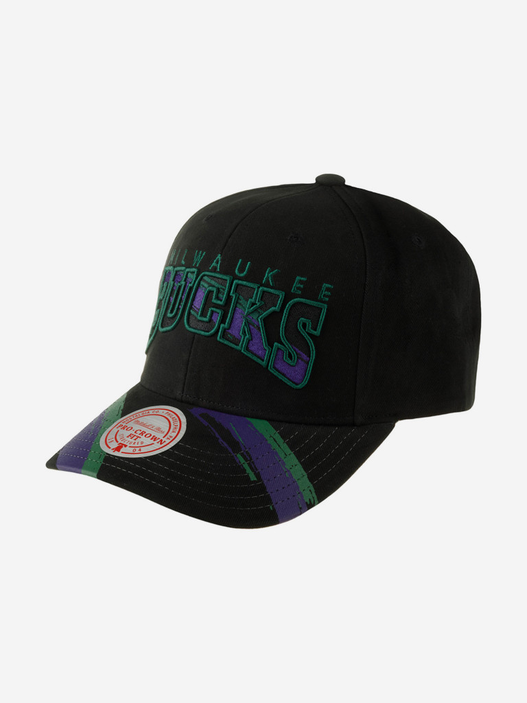 Бейсболка MITCHELL NESS HHSS5813-MBUYYPPPBLCK Milwaukee Bucks NBA (черный)